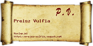Preisz Vulfia névjegykártya